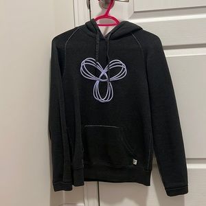 TNA Hoodie in XS grey with purple embroidered logo